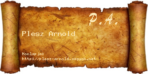 Plesz Arnold névjegykártya
