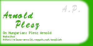 arnold plesz business card